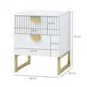 HOMCOM Bedside Table, Bedside Cabinet with 2 Drawers, Modern Side Table with Storage for Bedroom, Living Room, White image 2