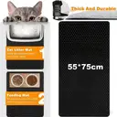 Honeycomb Design EVA Litter Box Mat, Waterproof Double-Layer Honeycomb Mat, 55*75cm, Color: Black image 4