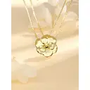 18K Gold Plated Large Floral Pendant Necklace, 26 Inch Long Chain Statement Jewelry image 2