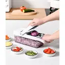  5-in-1 Vegetable Chopper Slicer Dicer With Container Food Processor White                  image 4