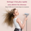 Lecomely Sèche-cheveux haute vitesse, puissant et léger, 2 vitesses et 4 réglages de température, conception ergonomique, bouton air froid, diffuseur et concentrateur image 7