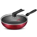 COOKER KING poêle à frire et wok polyvalent antiadhésif, petite sauteuse antiadhésive à fond plat, sans fumée d'huile, compatible gaz et induction, 28cm image 0