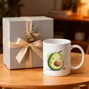 Alphynix 1 Mug Avocat Mignon, 33cl céramique blanche avec visage souriant et rougissement, cadeau à thème kawaii avocat pour amateurs d'avocat, gourmets,Le cadeau de la saint-valentin, cadeau d’anniversaire image 4