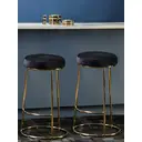 Interiors by Premier Bar Stool Manhattan Gold Finish/Black Velvet 2pcs image 0