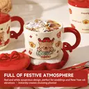 Mug du Nouvel An Chinois avec Couvercle  
Mug en Céramique Rouge 400ml avec Motif « Get Rich », Tasse Cadeau Thématique pour Boissons image 3