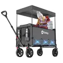 Sekey Chariot de camping pliable avec capacité 150 L, charge maximale 150 kg et auvent de protection amovible - Gris image 0