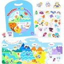 JoyCat Reusable Sticker Book - Jelly Stickers for Toddlers, Kids Sticker Activity Book, Travel Toys for Road Trip, Car & Airplane, Educational Learning Gifts for Boys and Girls Ages 3-5 (Weather) image 0