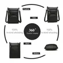 Women Multi Pocket RFID Blocking Crossbody Bag, Small Fashion PU Leather Messenger Travel Organizer Satchel Sling Shoulder Bag (Black) image 1