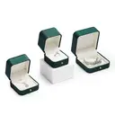 Oirlv Écrin à bijoux en cuir premium avec fermoir à bouton métallique blanc - Vert foncé image 9