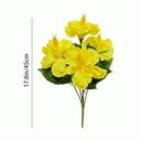 Yuejia Lot de 3 bouquets de fleurs artificielles en soie hibiscus tropical jaune - 45 cm image 1