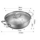 Maxcook 3-Layer 304 Stainless Steel Double-Flavor Hot Pot - With Glass Lid - 28cm image 3