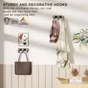 KAPANOU dual Coat Hooks Wall Mounted 2 Pack 6 Hooks， Vintage Brown Rubberwood Coat Rack with Sturdy Black Metal Hanger for Jackets， Towels Or Hats， Decorative Hooks for Bathroom， Bedroom， Entryway, New Year Sale , Top gift picks image 6