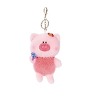 Peluche Porte-clés cochon rose avec ventilateur - 12 cm image 0