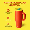 Bottle Bottle 40 oz Stainless Steel Vacuum Tumbler with Handle and Straw, Orange Ocean image 2