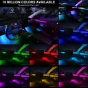 Acrylic Interior Car LED Strip Light with Wireless APP, Dreamcolor RGB 10 in 1 with 175 inches 600 LEDs Fiber Optic Car Ambient Lighting Kits, Dual Zone Sound Active Function LED Strip for Car image 5