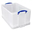 Really Useful Plastic Storage Box 64L Clear (Pack of 2) image 2