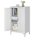 Ochama x SONGMICS Armoire à outils métallique avec portes verrouillables et étagères, organisateur de garage pour bureau ou maison, gris image 0