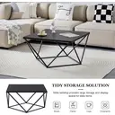 CLIPOP Wooden Coffee Table for Living Room, Centre Table with Metal Frame for Home Office Furniture Modern Black image 0