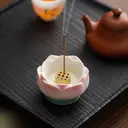 JU7CER 1pc Incense Burner for Home Use Indoor Ceramic Lotus-Shaped Incense Holder Incense Offering Burner Aromatherapy Burner Tea Ceremony Incense Burner Sandalwood Incense Burner Hui Lian Incense Holder image 1