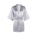 IZURIA mid-sleeved gris fume silk-like bathrobe  S image 0
