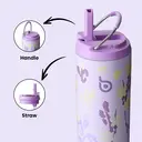 Bottle Bottle Insulated Stainless Steel Water Bottle 750 ml with Straw, Lid & Handle - Leak-Proof, BPA-Free, Double Walled - Ideal Water Bottle for Sports, Travel & Fitness (Purple Grown) image 1