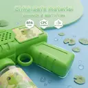 Kids Automatic Frog Bubble Gun - 360° Leak-Proof Bubble Machine with 8-Hole Design for 1000+ Bubbles Per Minute, Includes DIY Stickers - Summer Outdoor Toy for Toddlers, Birthday Party Gift for Boys and Girls image 2