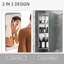 HOMCOM Stainless Steel Wall mounted Bathroom Corner Mirror Storage Cabinet Single Door 300mm (W) image 4