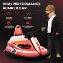 HOMCOM Kids Bumper Car 360° Rotation Spin Waltzer Car 6V Electric Ride On Car with 2 Speeds, Music, Lights for 18-48 Months P image 2