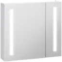 kleankin LED Bathroom Mirror Cabinet, Illuminated Bathroom Mirror with Lights, Adjustable Shelf, Touch Switch and USB Charge, 65 x 70cm, White image 0