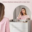 HOMCOM Modern Dressing Table with Arched Mirror, Makeup Table with 3 Drawers, Compact Vanity Desk for Bedroom, Small Spaces, 60 x 42.5 x 131 cm, White image 5