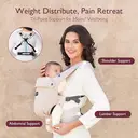 Momcozy Baby Carrier - Ergonomic, Comfortable & Lightweight, for 7-44lbs (3-20kg) Babies, Easy to Wear, Hands-Free, Enhanced Lumbar Support, Solid Color for Infants & Toddlers, Khaki image 3