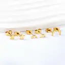 3 Pairs Mismatched Stud Earrings Set – 18K PVD Gold Plated Stainless Steel Star, Moon, and Geometric Shapes image 2