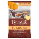 Tyrrells Furrows Beef Brisket & Black Peppercorn Sharing Crisps 150g image 0