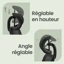 Ochama x SONGMICS Chaise de Bureau en Maille, Chaise Ergonomique Pivotante avec Soutien Lombaire, Appui-Tête, Accoudoirs Relevables, Noir image 6