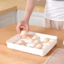 JORDAN&JUDY Egg Storage Box Household Transparent 24-Grid Egg Container Fresh-Keeping Rectangular Food Storage Box Dumpling Box 3-Pack image 4