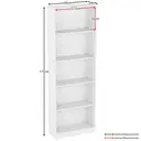 Vida Designs Bookcase Cambridge 5 Shelves White Extra Large image 6