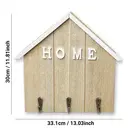 ALPHYNIX Porte-clés mural en forme de maison avec 3 crochets en métal - Bois image 5