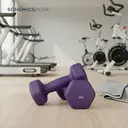 SONGMICSHOME  Haltères fitnesse, vinyle, hexagonaux 2 kg, entraînement à domicile ou salle, violet image 4