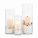 Cylinder Glass Flower Vase Clear, 3Pcs/Set Modern Basic Vases for Table Decoration Wedding Centrepieces Flowers Roses Pampas Grass Candle Holders for Living Room Ornaments, 15/20/25cmTall image 1