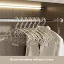 JORDAN&JUDY Household Transparent Non-Slip Plastic Hanger Anti-Slip No Shoulder Bumps 20 pcs image 1