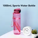 JORDAN & JUDY Tritan Sport Tumbler with Tea Tray and Handle, Solid Rose Red, 1000ml/each image 1