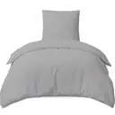 LeBonsoir Parure de lit brossée avec 1 housse de couette 140 x 200 cm et 1 taie d’oreiller 65 x 65 cm, avec fermeture éclair - Gris clair image 2