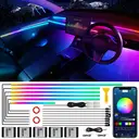 Acrylic Interior Car LED Strip Light with Wireless APP, Dreamcolor RGB 10 in 1 with 175 inches 600 LEDs Fiber Optic Car Ambient Lighting Kits, Dual Zone Sound Active Function LED Strip for Car image 0
