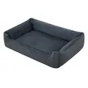 SONGMICSHOME Dog bed linen look, raised edges, non-slip bottom, removable and washable cover, XXL, 120 x 90 x 30 cm, dark grey image 1