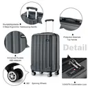 28" Large ABS Hard Shell Suitcase, Lightweight 4-Wheel Check-in Hold Luggage with Combination Lock (Grey) image 3