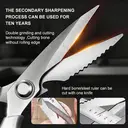 SHIBAZIZUO Ciseaux de cuisine multifonctions en acier inoxydable avec manche unique image 2