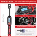 Movecrab Digitaler Drehmomentschlüssel 4.2-85 Nm Bereich mit doppeltwirkender Ratsche ±2 % Genauigkeit mit Vibrationsalarm und LED-Warnanzeige image 6