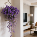 Yuejia 4Pcs 13.77in/35cmArtificial Billy Ball Flower Man Fake Plants Living Room Decoration Ornaments Desktop Fake Flowers(purple) image 3