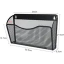 Senhoglb Porte-documents mural en maille, 3 compartiments, format A4 paysage, Noir, Offre Nouvel An, Cadeaux phares image 1