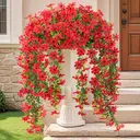 4Pcs 28.7in/72.8cm
Artificial Hanging Flowers for Outdoors Fake Plants Decoration,Faux Silk Colorful Daisy Eucalyptus Realistic for Outside Home Planter Porch Patio Yard Decor(red) image 6